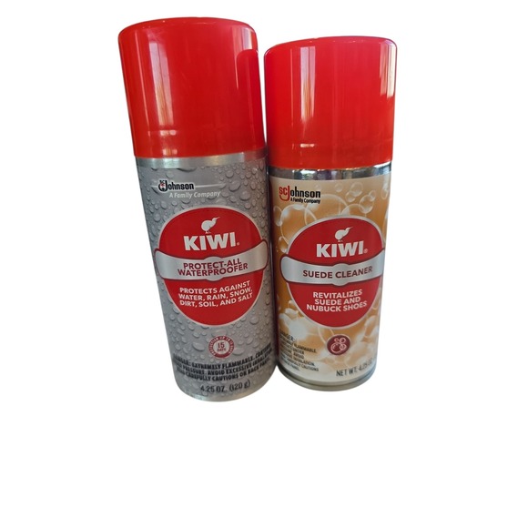 Kiwi Suede & Nubuck Shoe Cleaner and Waterproofer Protector Spray Combo - Picture 1 of 2